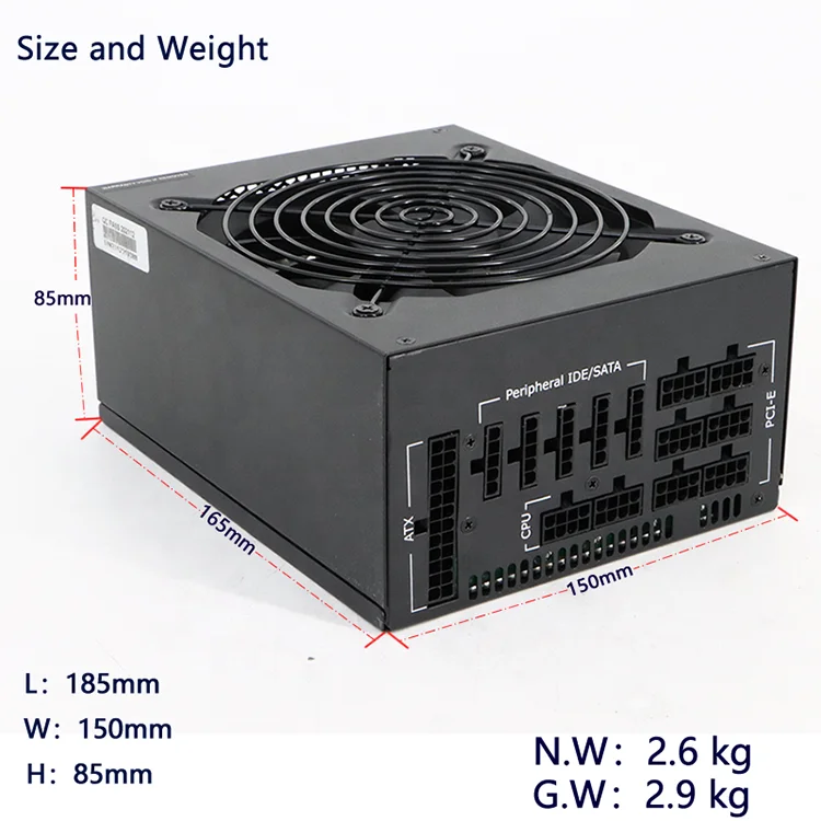 Julongfengbao 1800w Apfc Fully Modular Graphics Card 1800w Psu 1600w