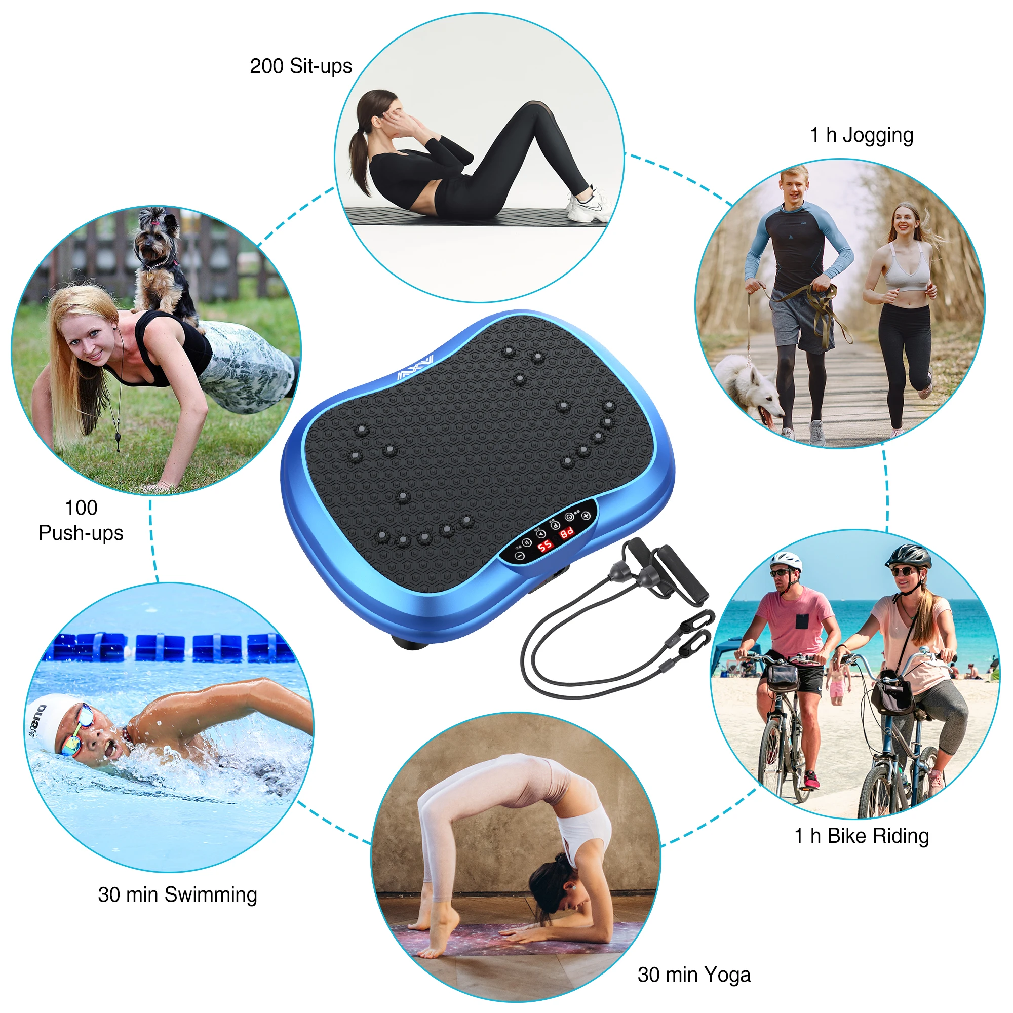 FR-298 Blue Vibration Plate Fitness Vibration Plate Whole Body Shape  Exercise Machine Vibration Platform