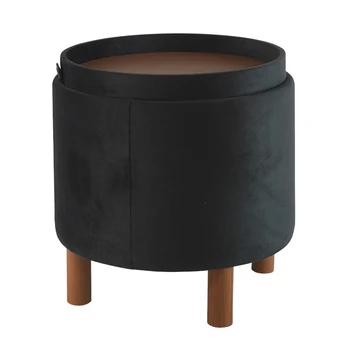 2024 Hot Selling Custom Round Storage Ottoman Footstool Set
