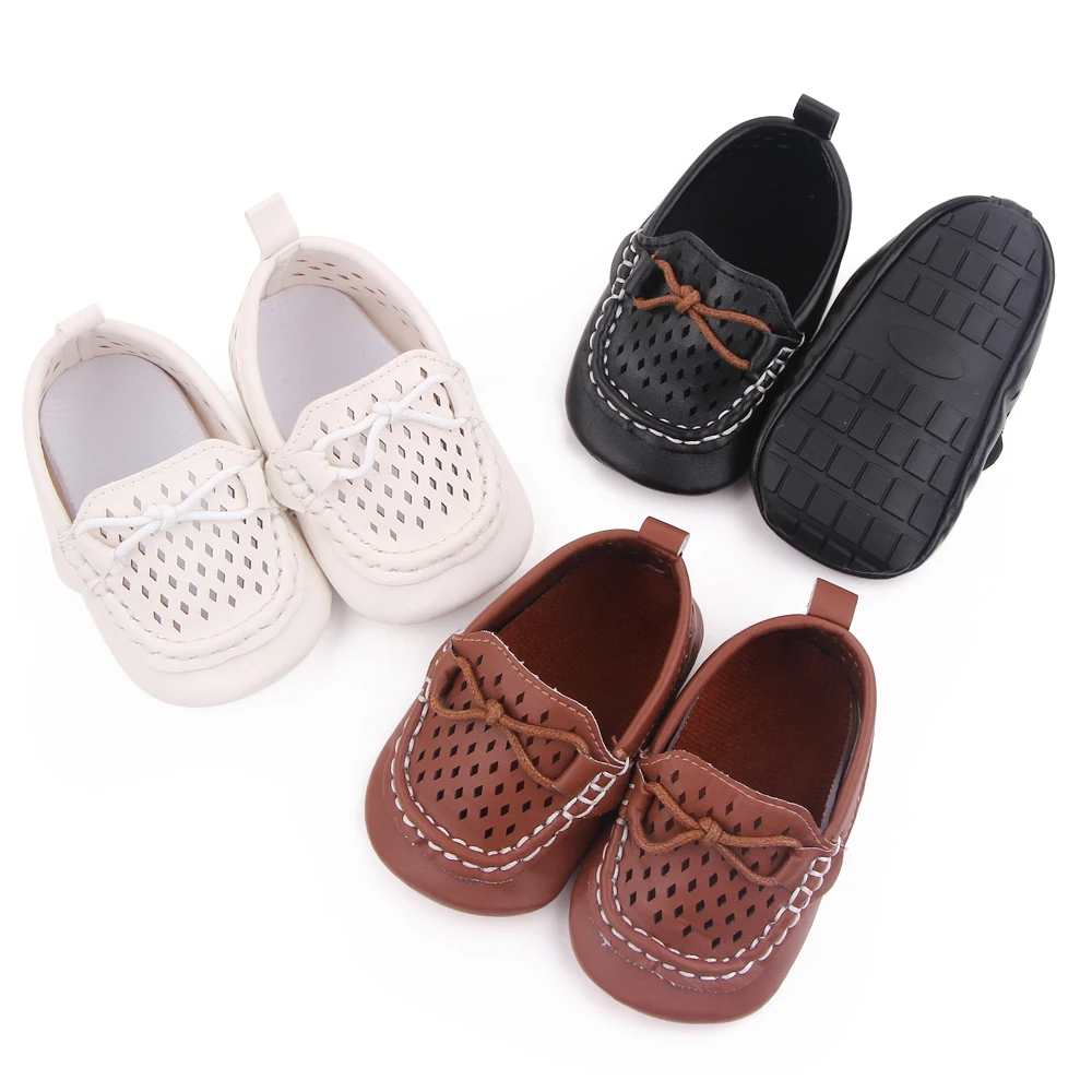 Baby Boys Girls Shoes PU Leather Hollow Breathable Infant Sneakers Soft Sole Moccasins Oxford Loafers Slippers factory