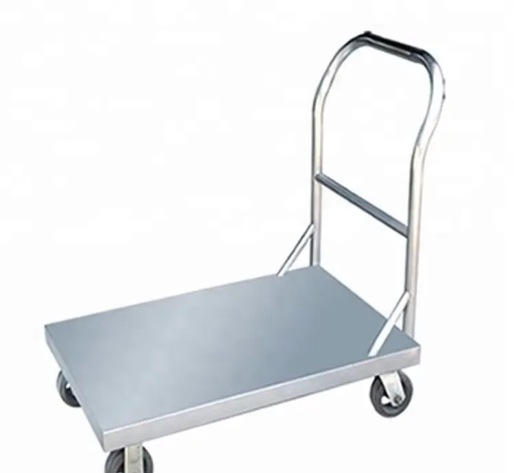 Heavy duty stainless steel platform trucks for industrial and warehouse transportation