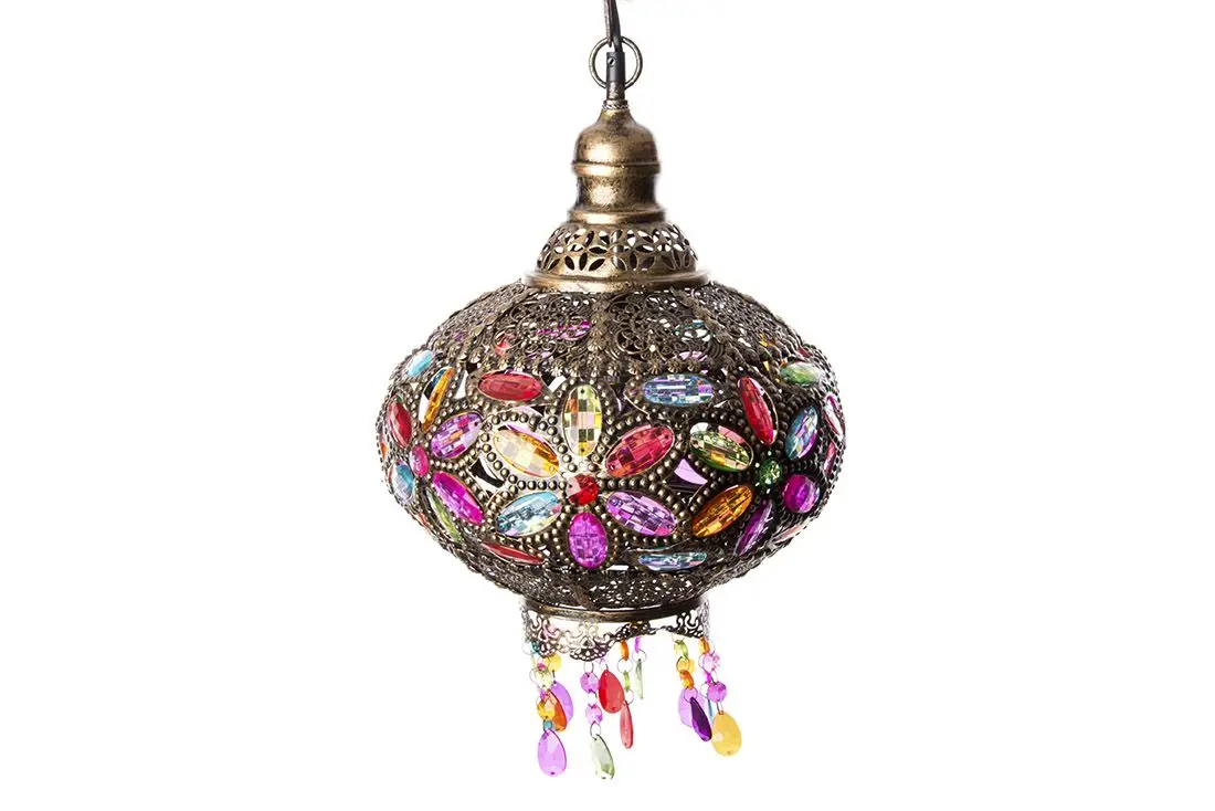 Moroccan Lantern Lamp Ceiling Light Orient Chandelier Creative Mediterranean Pendant Light Glass Chandelier