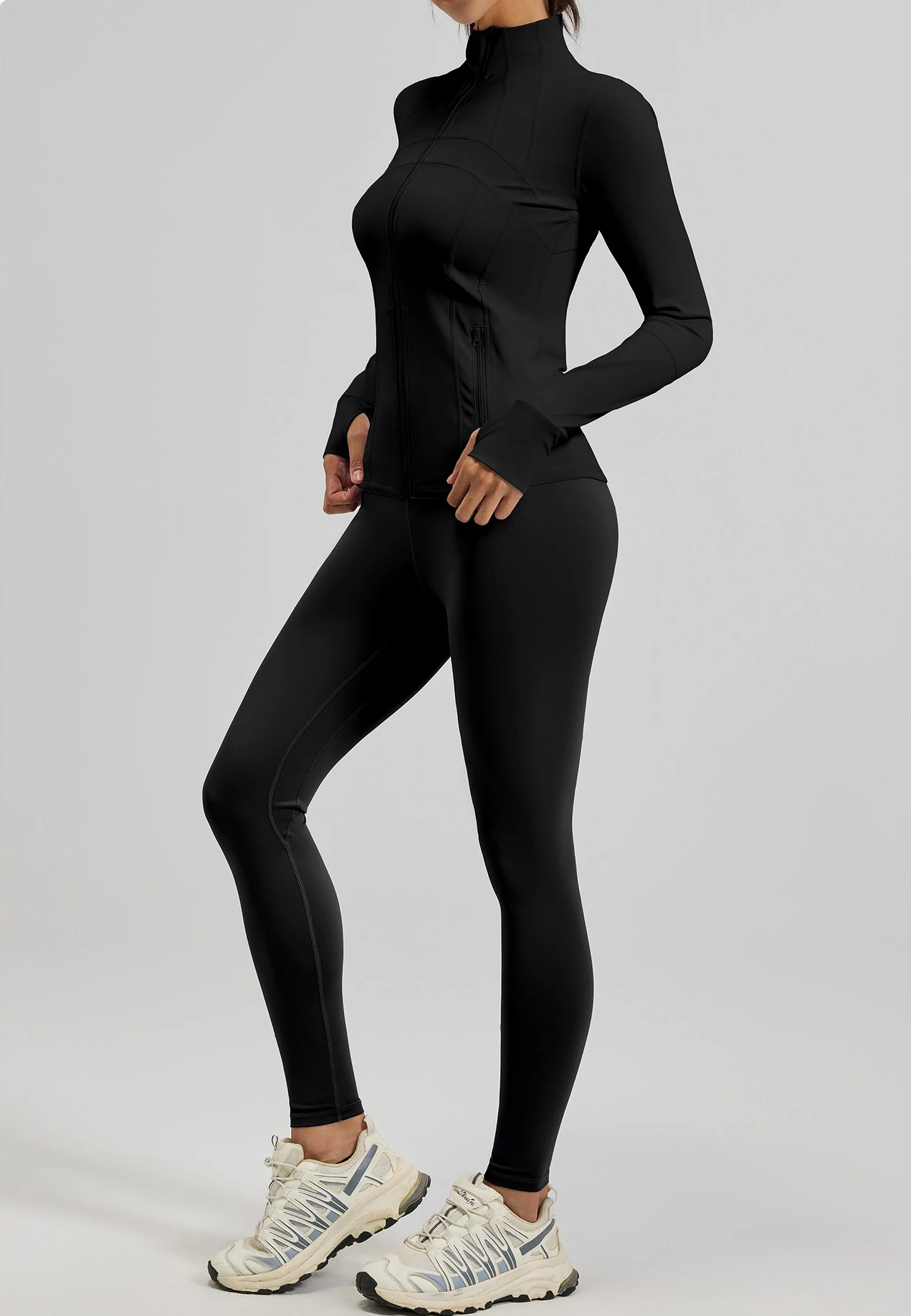 Factory Hot Deal 2 Piece Yoga Set Zipper Jacket Yoga Tops Butt Lift Pants Women Fitness Seamless Breathable  Workout Yoga Sets