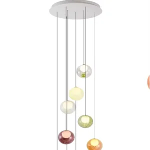 ECOJAS Handmade Glass Ball Chandelier for Villa Hotel Showroom Decor Lighting