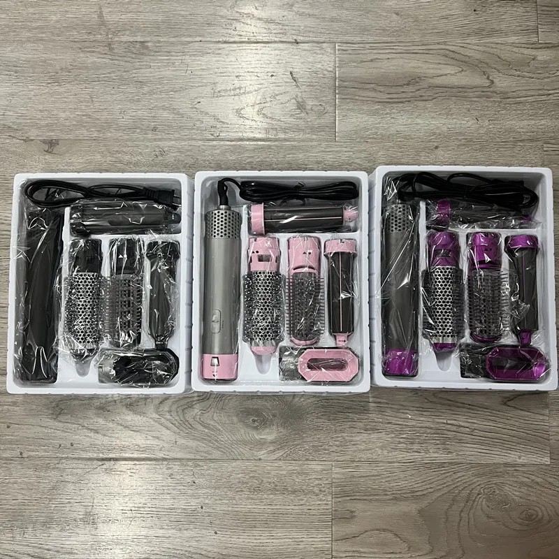 Hot Air Styler Comb Curling Iron Roll Styling Brush Hair Dryer Blow 5 In 1 Rotating Brush With Nozzles 3 Heat Setting.jpg