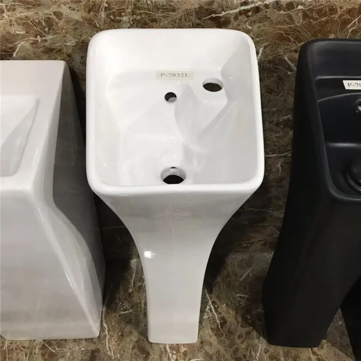 Save Space Mini Basin Freestanding Pedestal Sink Ceramic Lavabo Floor Standing Basin For Small Bathroom