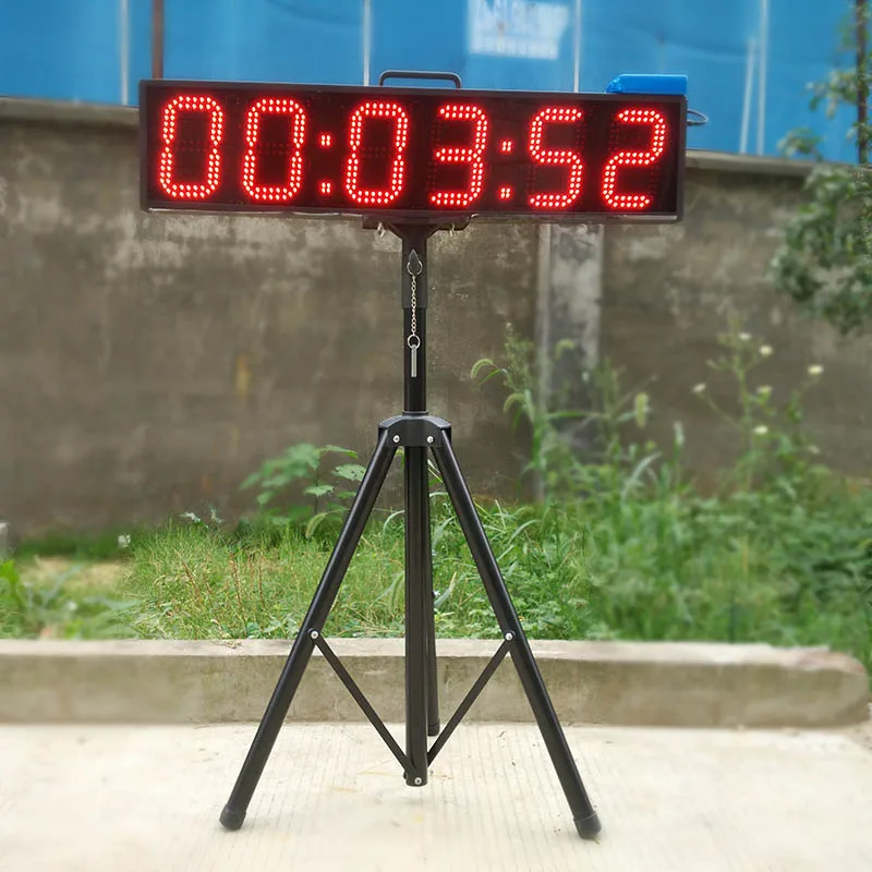 CHEETIE CP028 LED Training Clock Stopwatch Double Sided Stopwatch 6 Digit Led Outdoor Race Timing Clock With Carrying Case