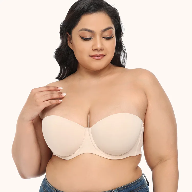 Plus Size Strapless Bra with Removable Straps