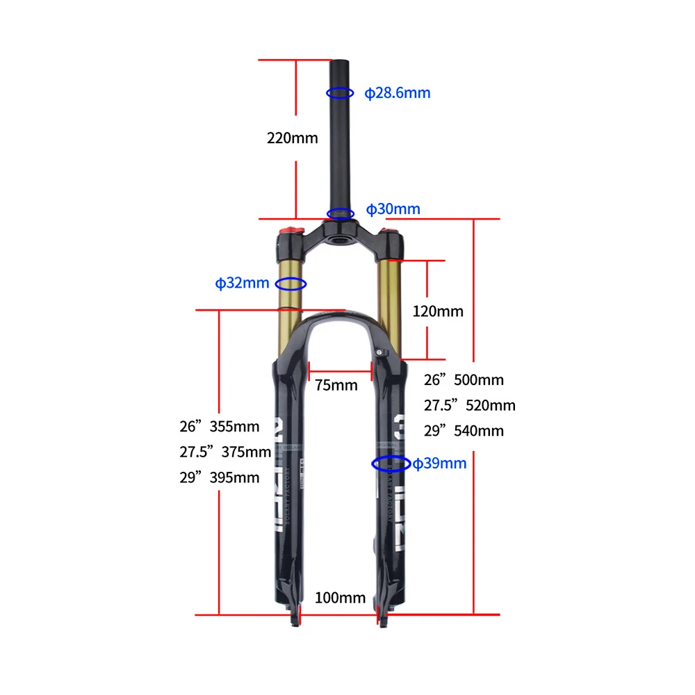 Durable Air Suspension Front Fork for MTB Disc Brakes