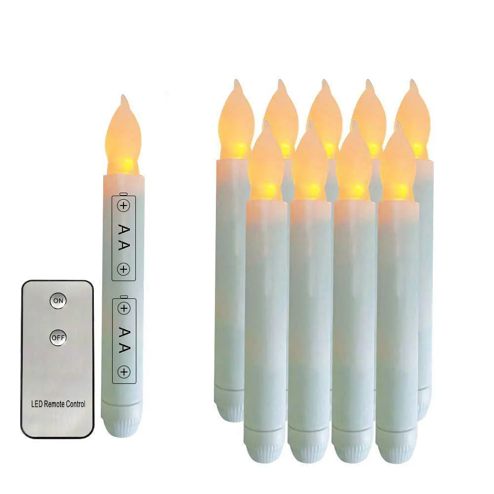 AMAGIC 6 Candele LED Bianche Con Telecomando E Timer - Effetto Stoppino 3D Tremolante Per Decorazioni Natalizie 24x2cm - 4