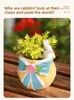 Cute bowknot flower pot - cute rabbit