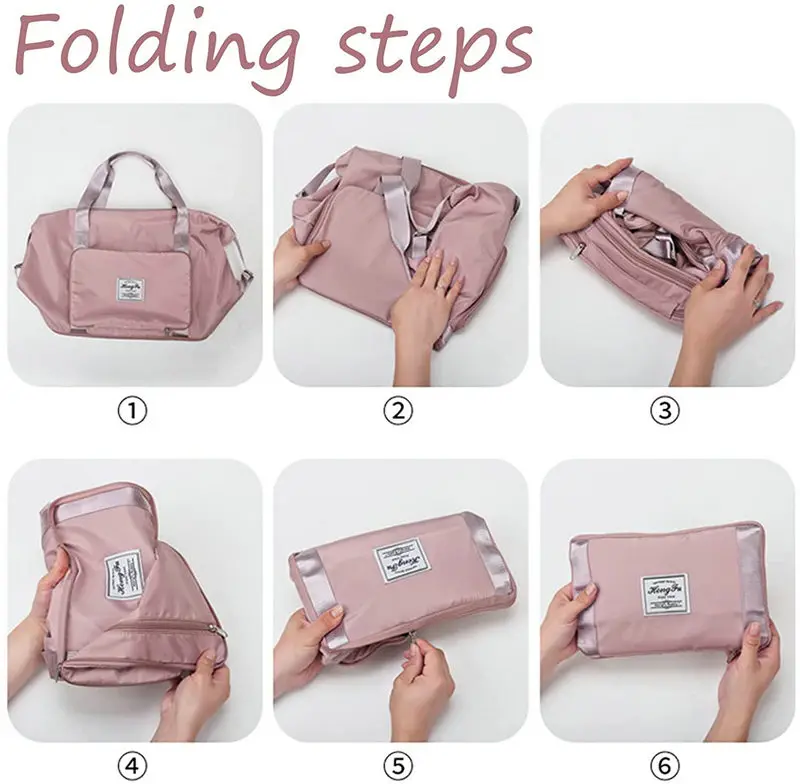 Large Capacity Folding Travel Bag Women Travel Bags Large Capacity Hand Luggage Tote Duffel Set For Lady