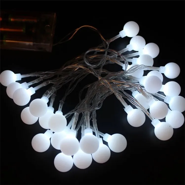 5M 50Leds Ball String Light Battery Powered Patio Light Christmas Tree Lighting for Balcony Garden Lawn Party Supplies