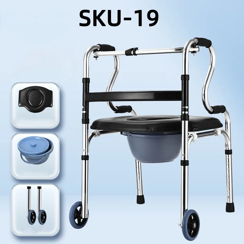 Factory Direct Sale Foldable Aluminum Alloy Walker with Wheels Walking Aids for the Disabled Direct From the Source details