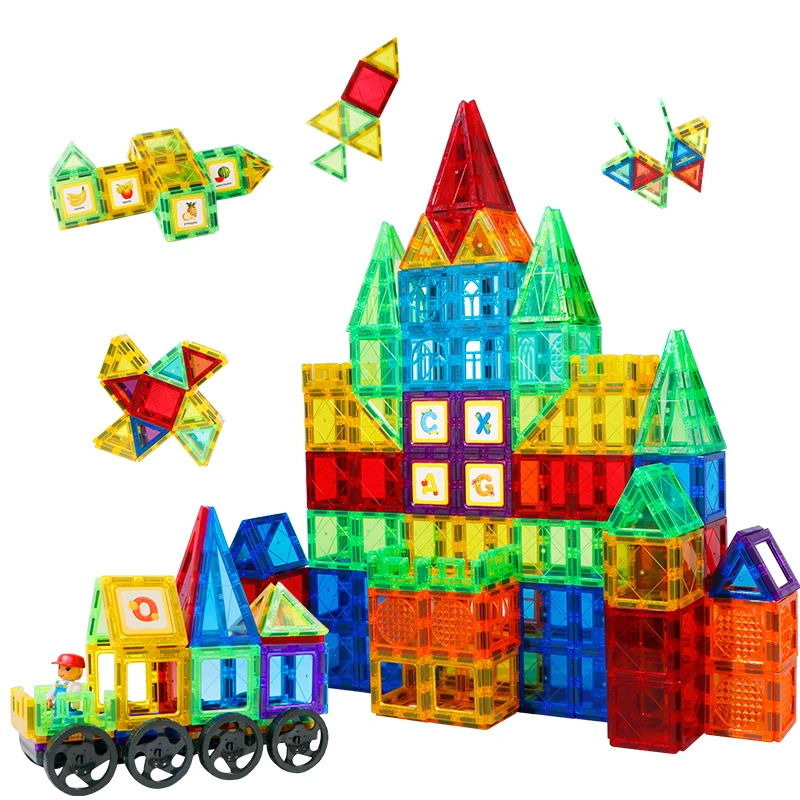Kids Magnetic Tiles Building Blocks Set 3D Magnet Building Tiles Construction Toys for Toddler