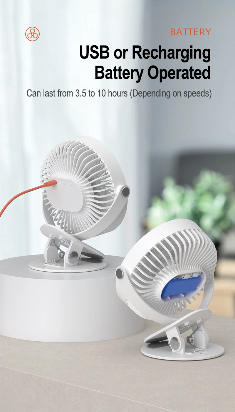 Table Fan, Portable, USB, Brushless - detail 20