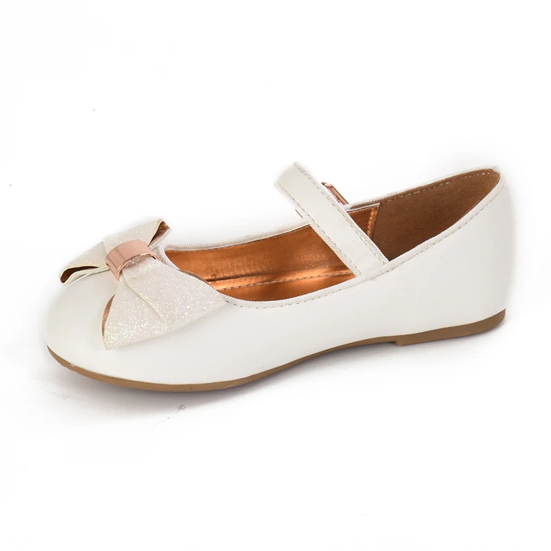 Пользовательские ПУ резиновые низкие каблуки коричневые туфли полосатые банты для девочек повседневная школьная обувь