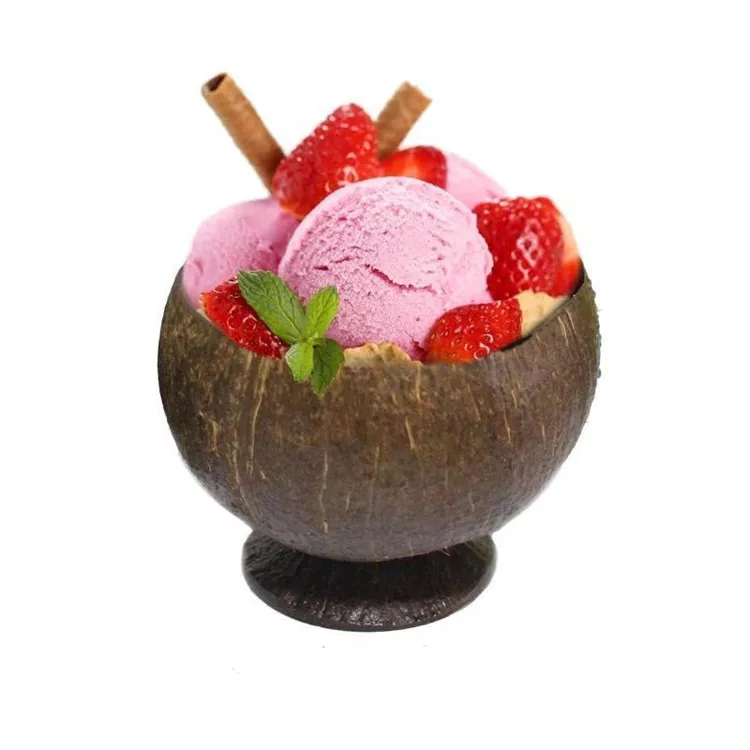 Fancy Handicraft Customized Coconut Shell Ice Cream Cup Natural Coconut Planting Cup