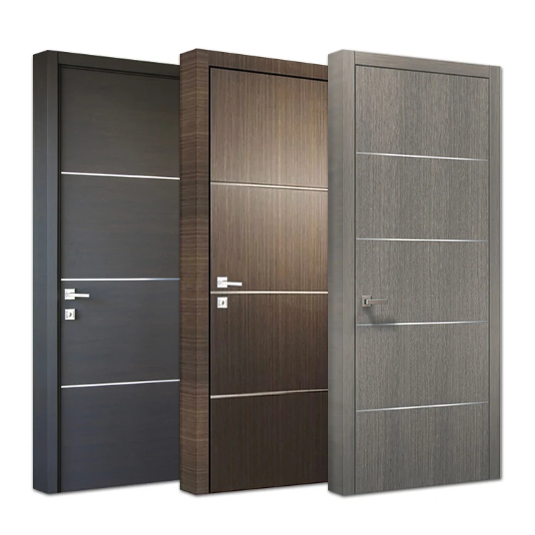 Foshan Factory Customise Modern Indoor Composite Solid Core Wooden Doors Interior Bedroom Melamine Plywood Flush Door