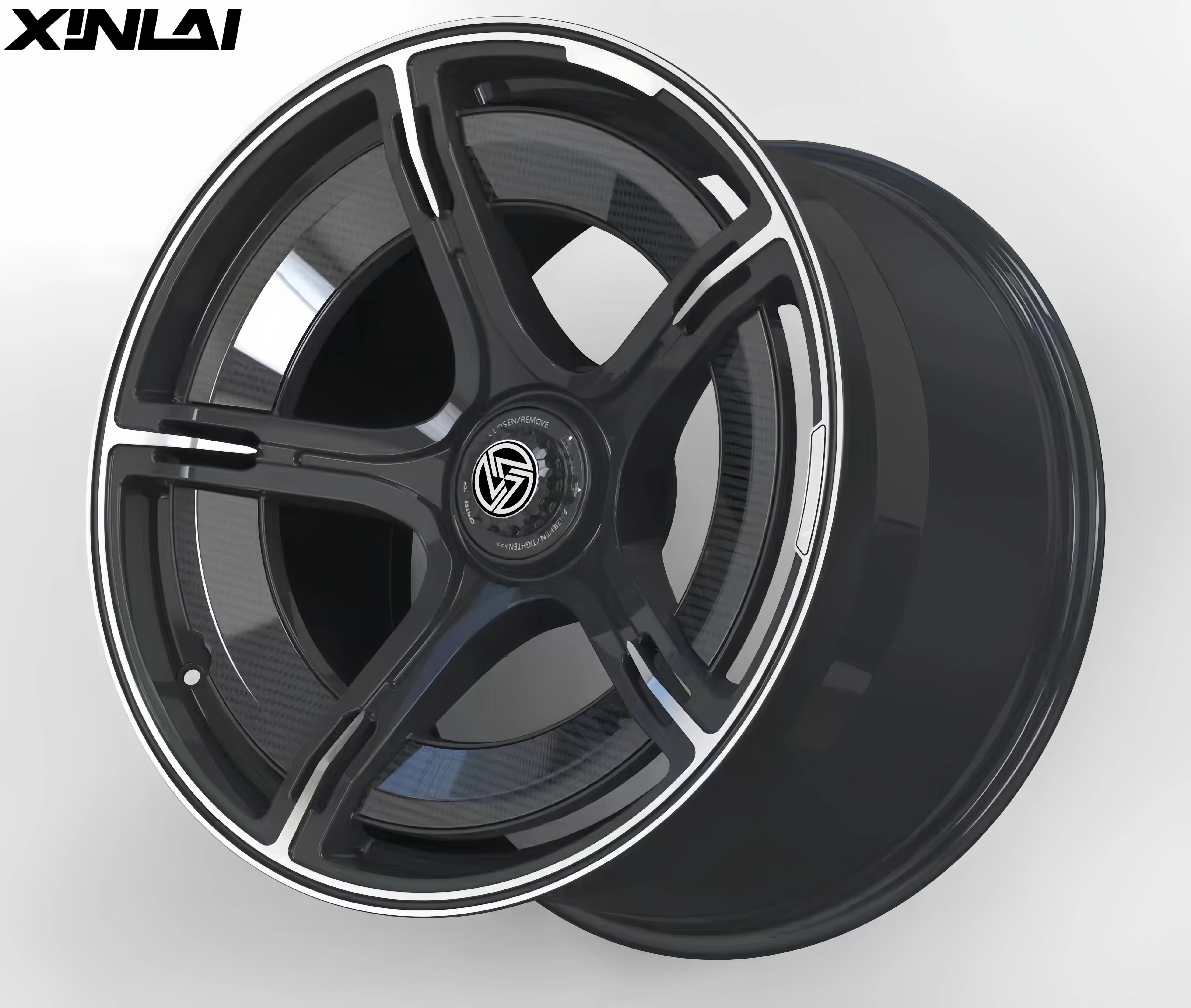 XINLAI Custom Concave Carbon Wrap Aluminum Alloy 6061-T6 5X114.3 5X120 17 18 19 Forged Passenger Car Wheels 25mm 30mm 4 Pieces - Image 3
