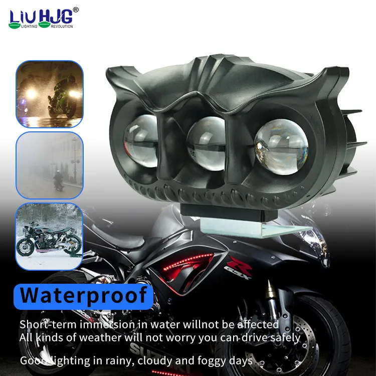 Factory Direct Sales Motorcycle Lighting System Liu Hjg 2 Inch Tri Color Mini Bi Led Fog Light for Motorcycle Car Bikes