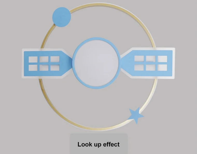 boy bedroom personality blue creative lamp universe LED eye protection lamp satellite cartoon room ceiling lamp