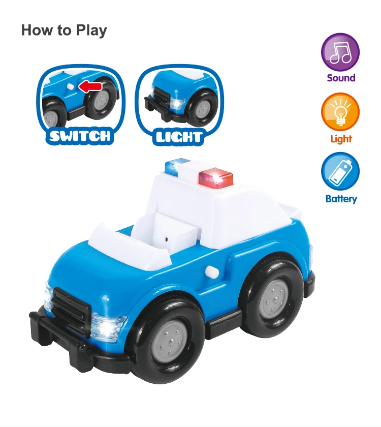 Mini Police Car Toys Friction Toy Police Car With Siren And Light Freewheel Police Set Toy Play