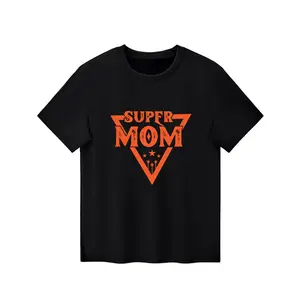 Customizable New Arrival Short Sleeve Custom Cotton Printed Super Mom Kids Girls T Shirt for Mother's Day