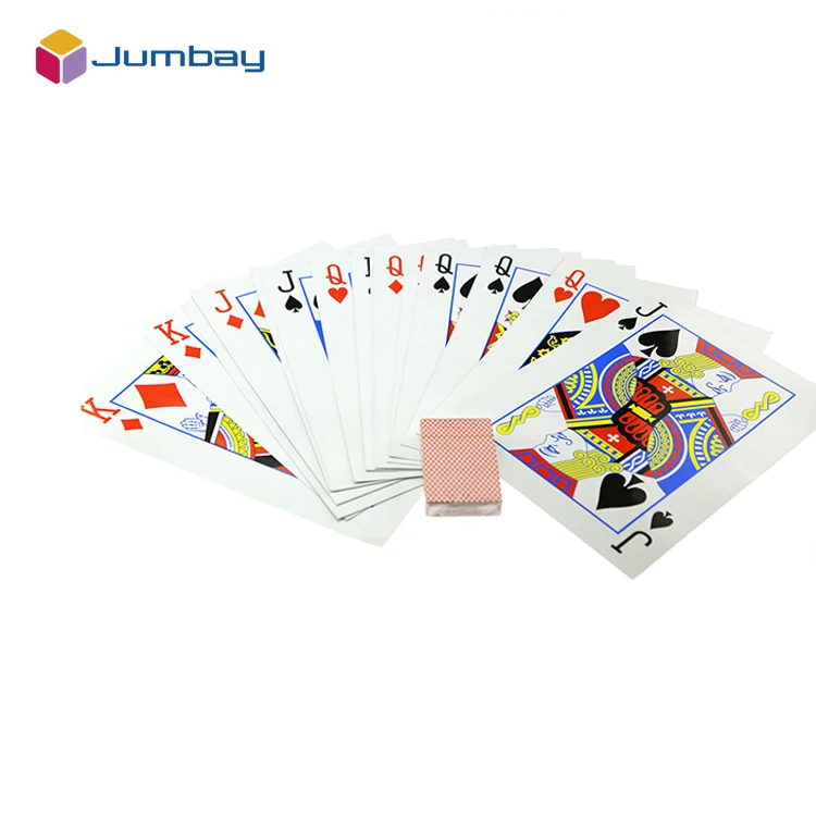 Personalized Custom Printing Giant Big Shaped Jumborific Game Themed Poker Playing Card Game With Large Size Box for Family