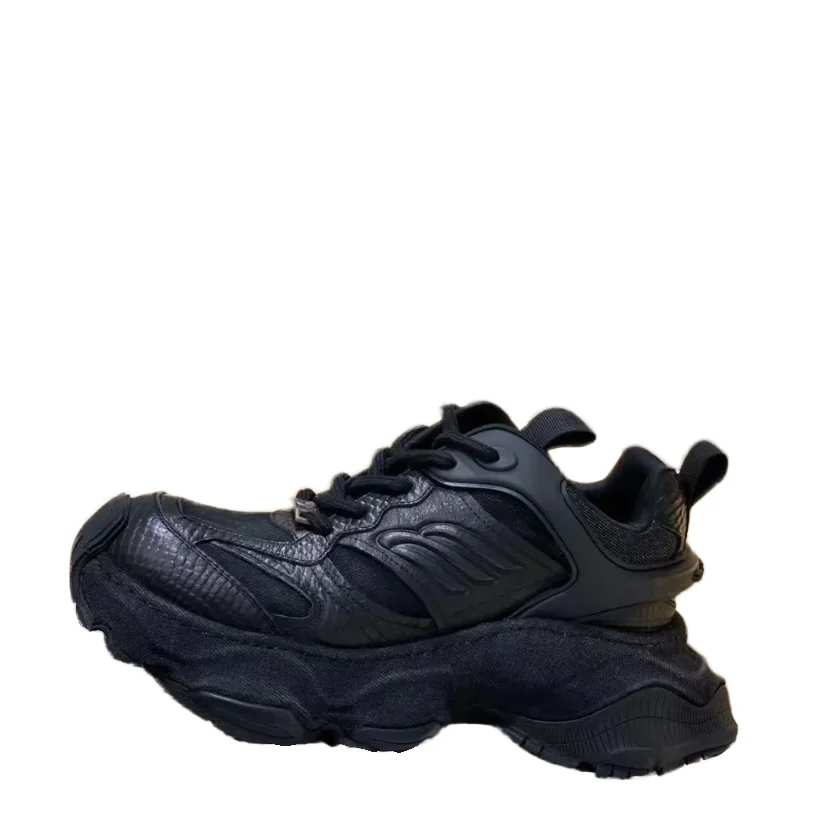 Baliciag Retro Street Snake Print Mesh Men's Shoes Height Increasing Thick Sole Lace-Up Running Fashionable Sports Casual All
