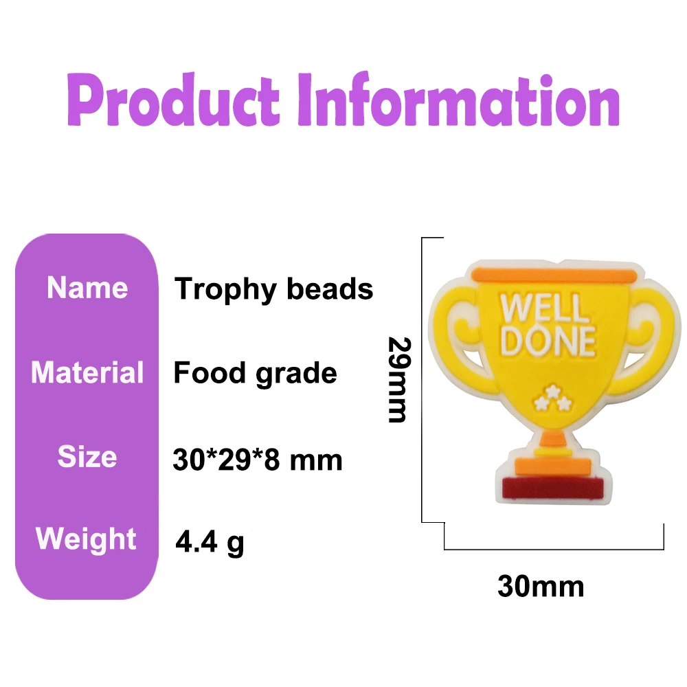 New Wrislet Keychain Baby Teething Toy Trophy Cross Focal Beads Silicone For Pens Diy Jewelry