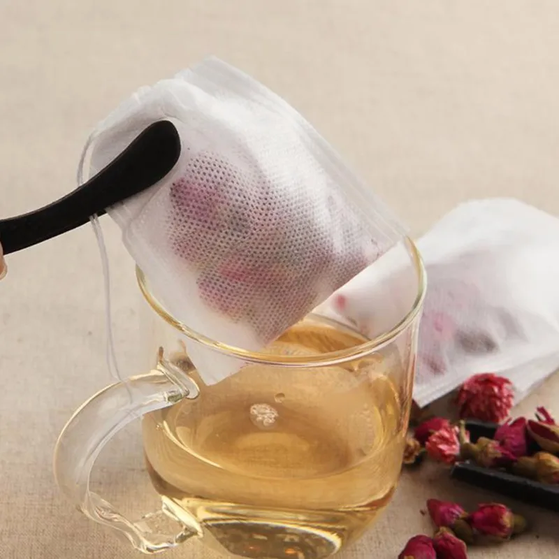 100Pcs/Lot New Empty Tea Bags With String Heal Seal Filter Paper for Herb Loose Tea
