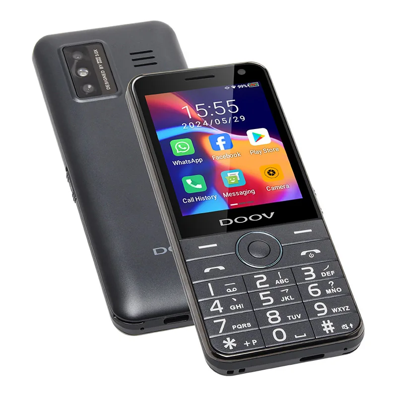 DOOV R17 2.8 Inch Android 11 Touch Screen Android 3G/4G Keypad Phone with Whats App Mobile Support Pro Wifi Metal Frame