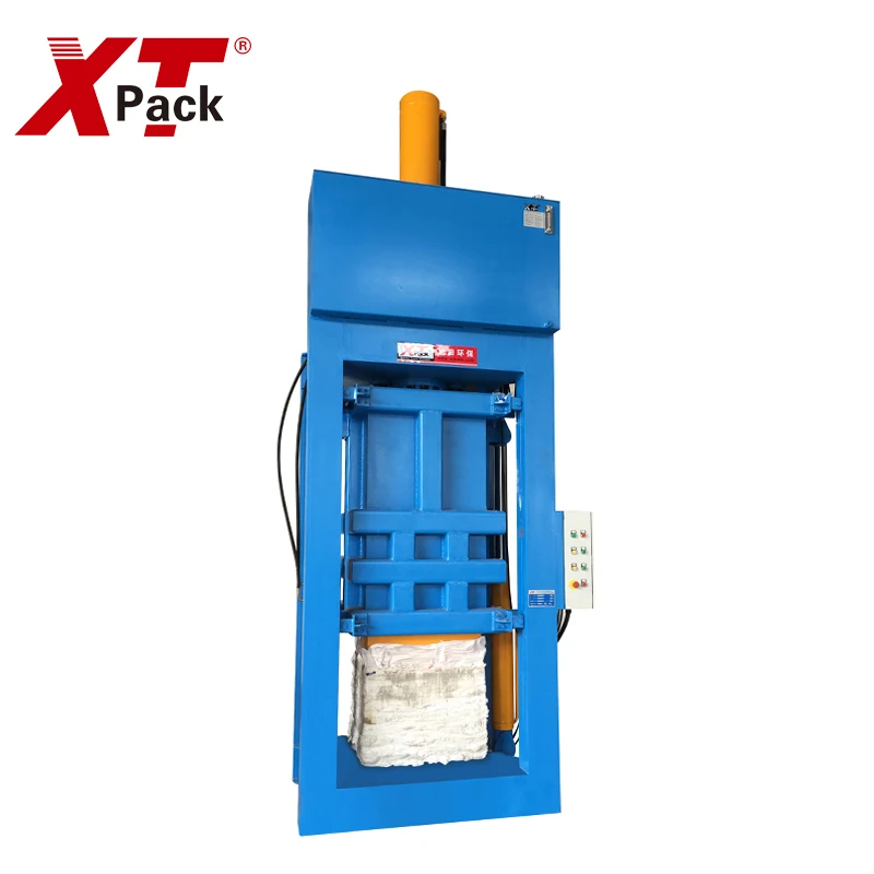 XTPACK Manual Tying Compressing and Packaging Used Clothes/cotton  Hydraulic Baler Machine