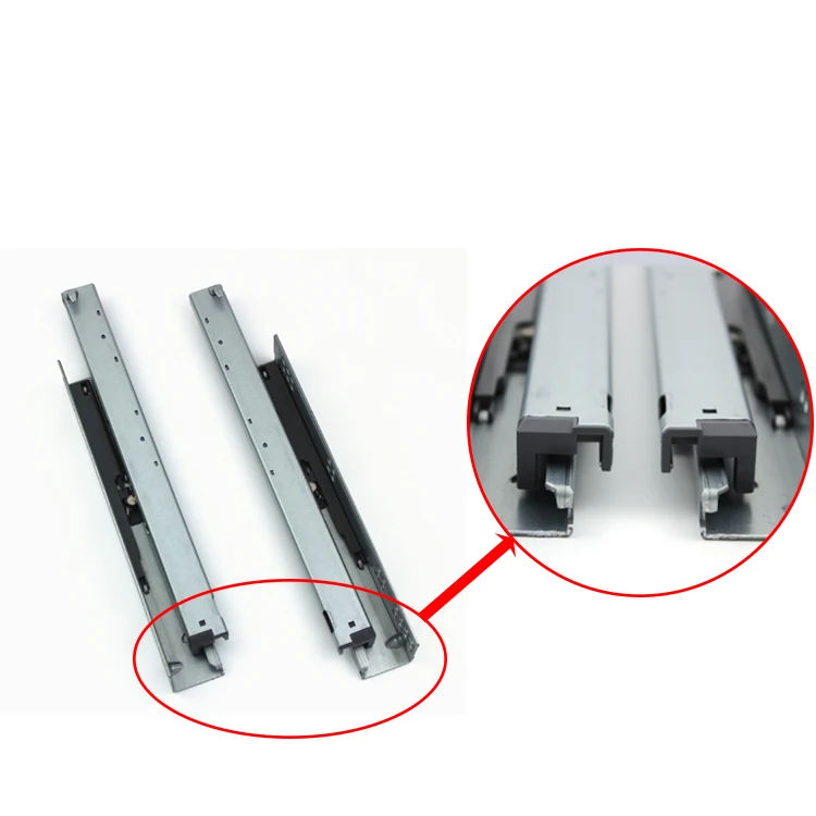 Hot selling 3 folded full extension push to open concealed drawer slides