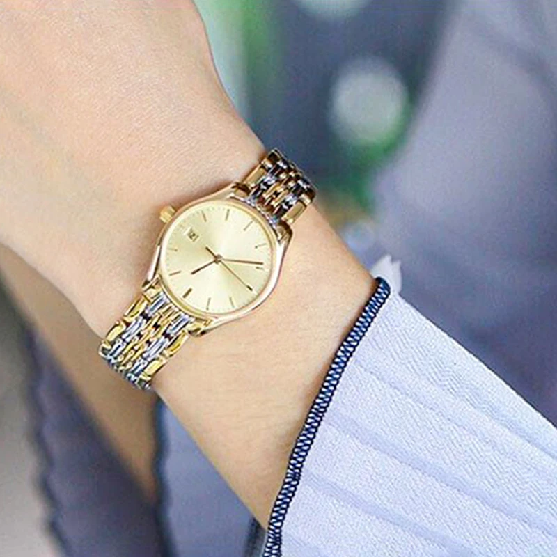 Stainless Steel Chain Watch Create Custom Your Own Band Crystal Sapphire Watch Supplier Gold Women Wrist Watches
