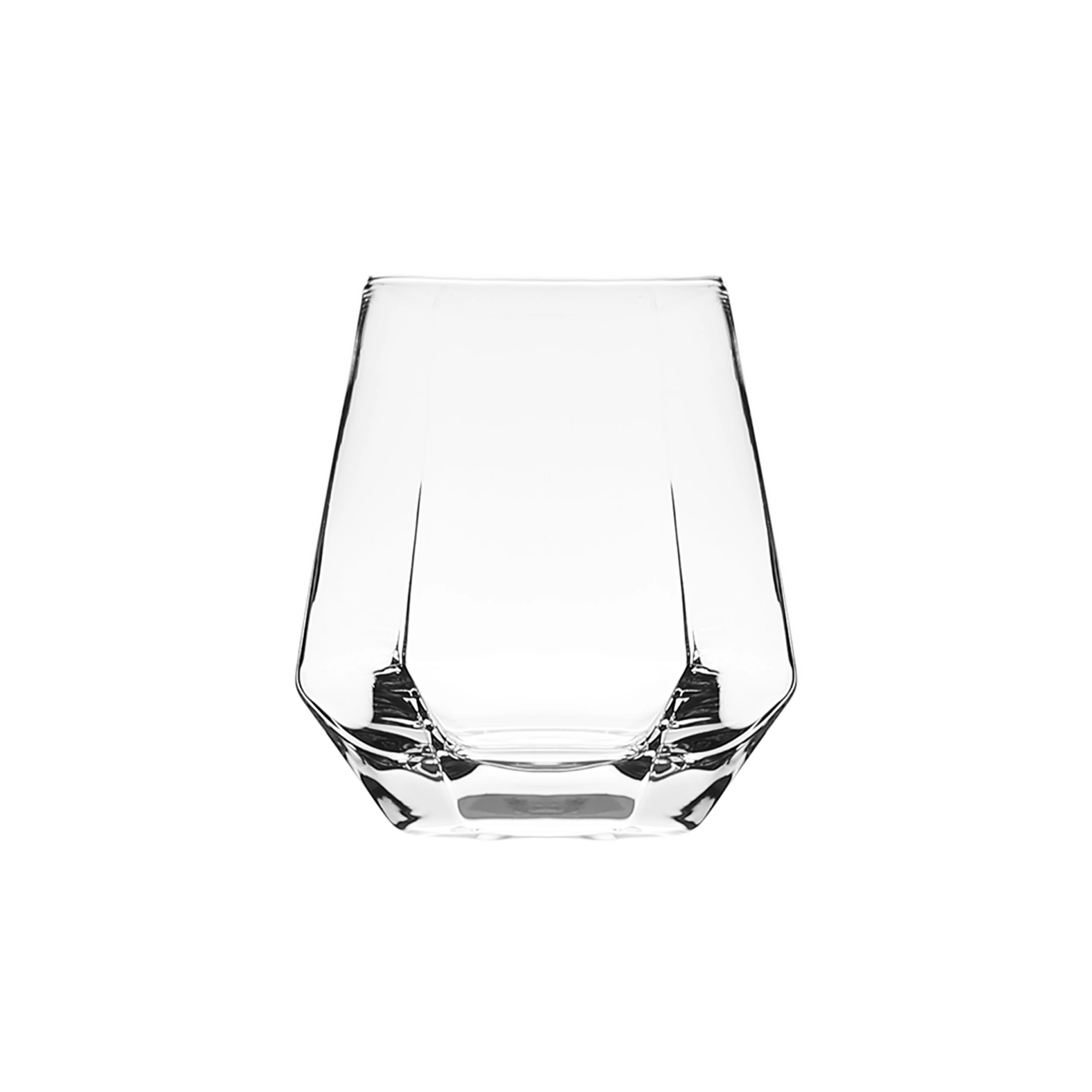 Customized Clear Diamond Shaped Crystal Whiskey Glass Tumbler Old