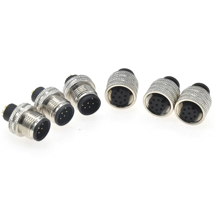 Waterproof Connector Moldable Male Female M12 Circular Connector 8pin a Code Electrical Connector Plug
