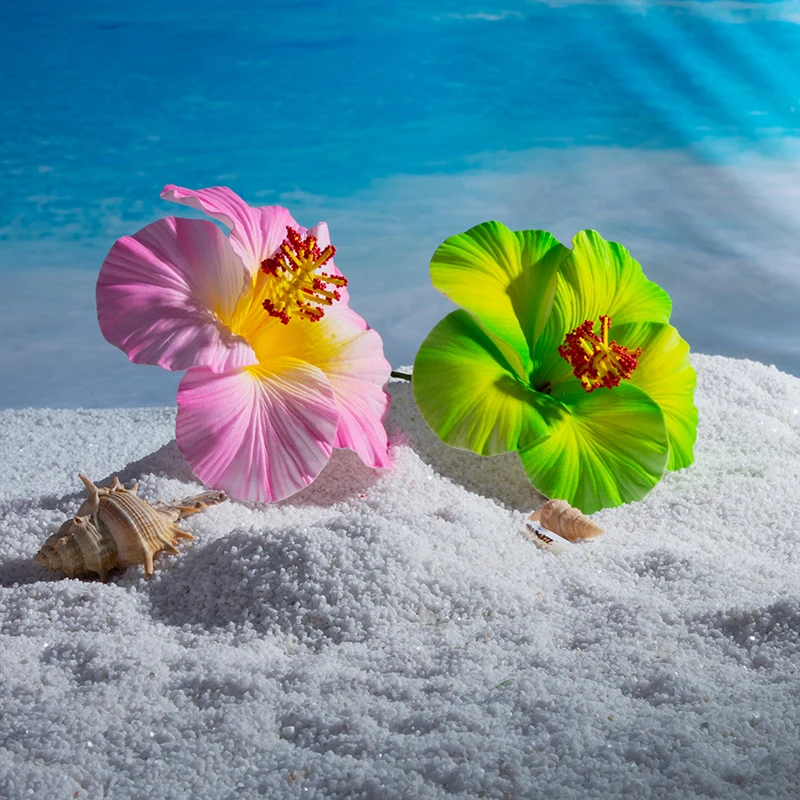 Натуральный на ощупь самодельный цветок для волос 16 см гибискуса искусственный большой Гавайский из вспененного этилвинилацетата