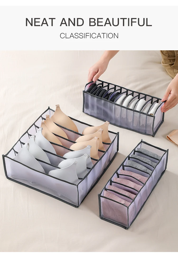 New Underwear Storage Box Drawer Type Mesh Underwear Socks Finishing
