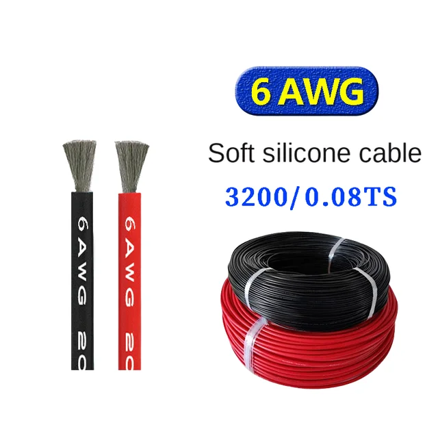 6AWG Soft Silicone Wire 1650/0.08 Tinned Copper  high temperature  wire and cable Insulated Type