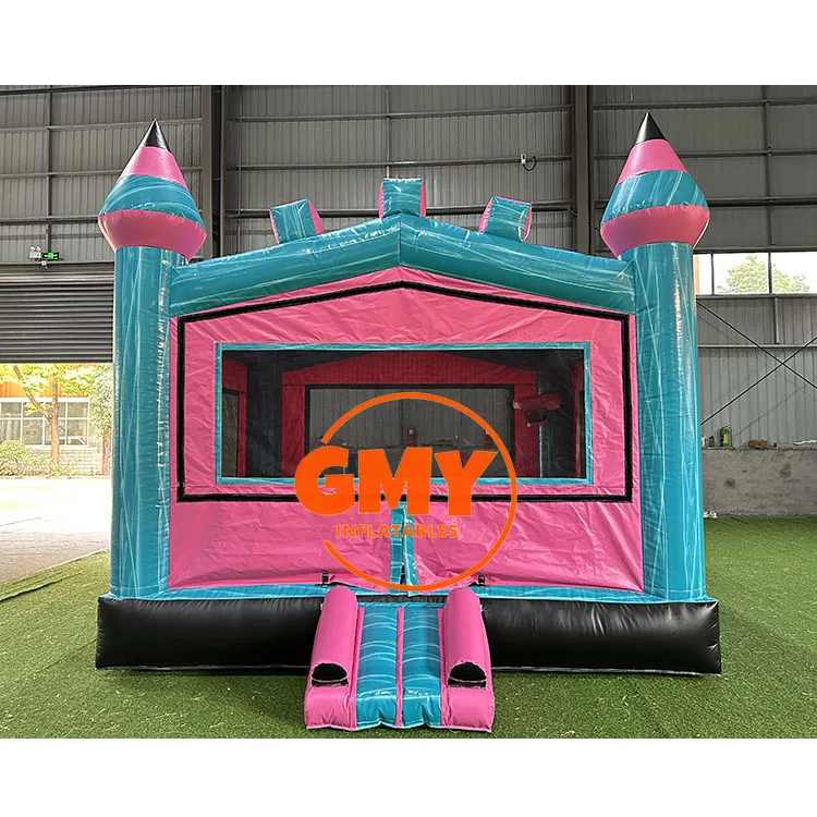 Castillo inflable de pvc para saltar, Castillo de princesa color
