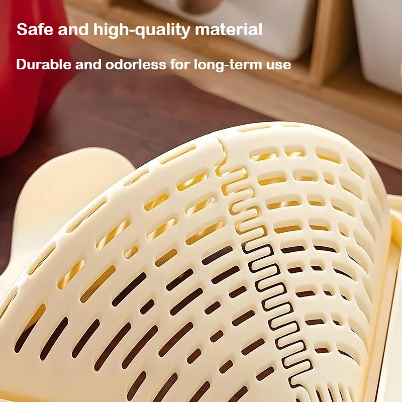 Plastic Kitchen Sink Filter Drainage Basket with Dry/Wet Separation Magnetic Drainage Hanging Vegetable Washing Function