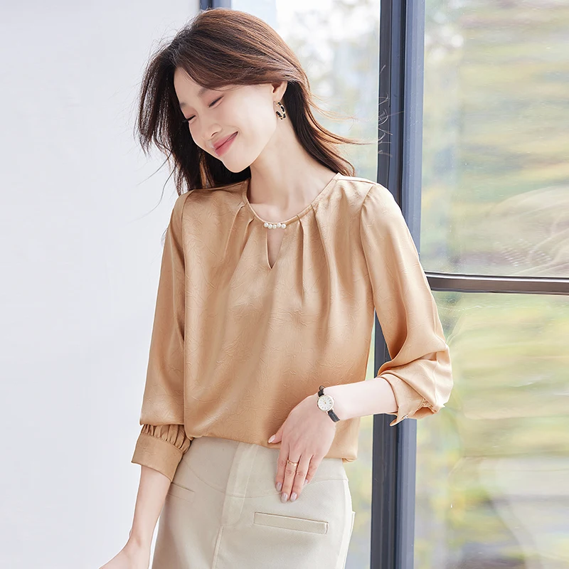 ARTS＆SCIENCE side pleats blouse シルク混｜