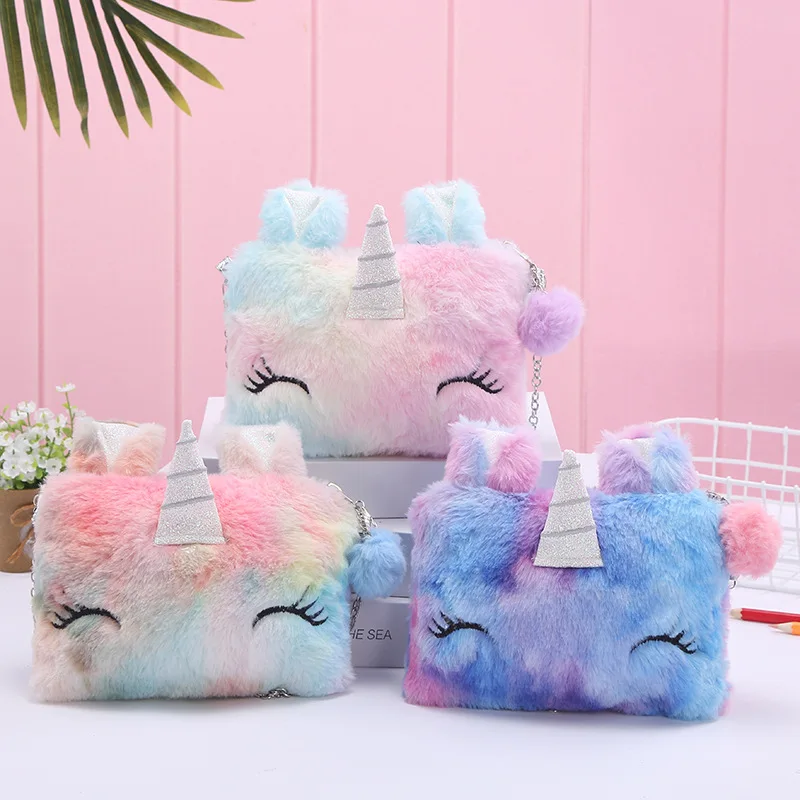 fluffy unicorn school bolsa