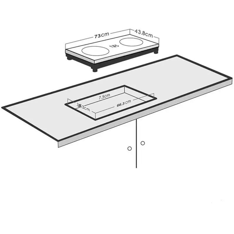 High Quality Made in Italy Design Black Induction Cooker Induction Hob With Extraction DIAMOND FLEXI for Kitchen and Cooking