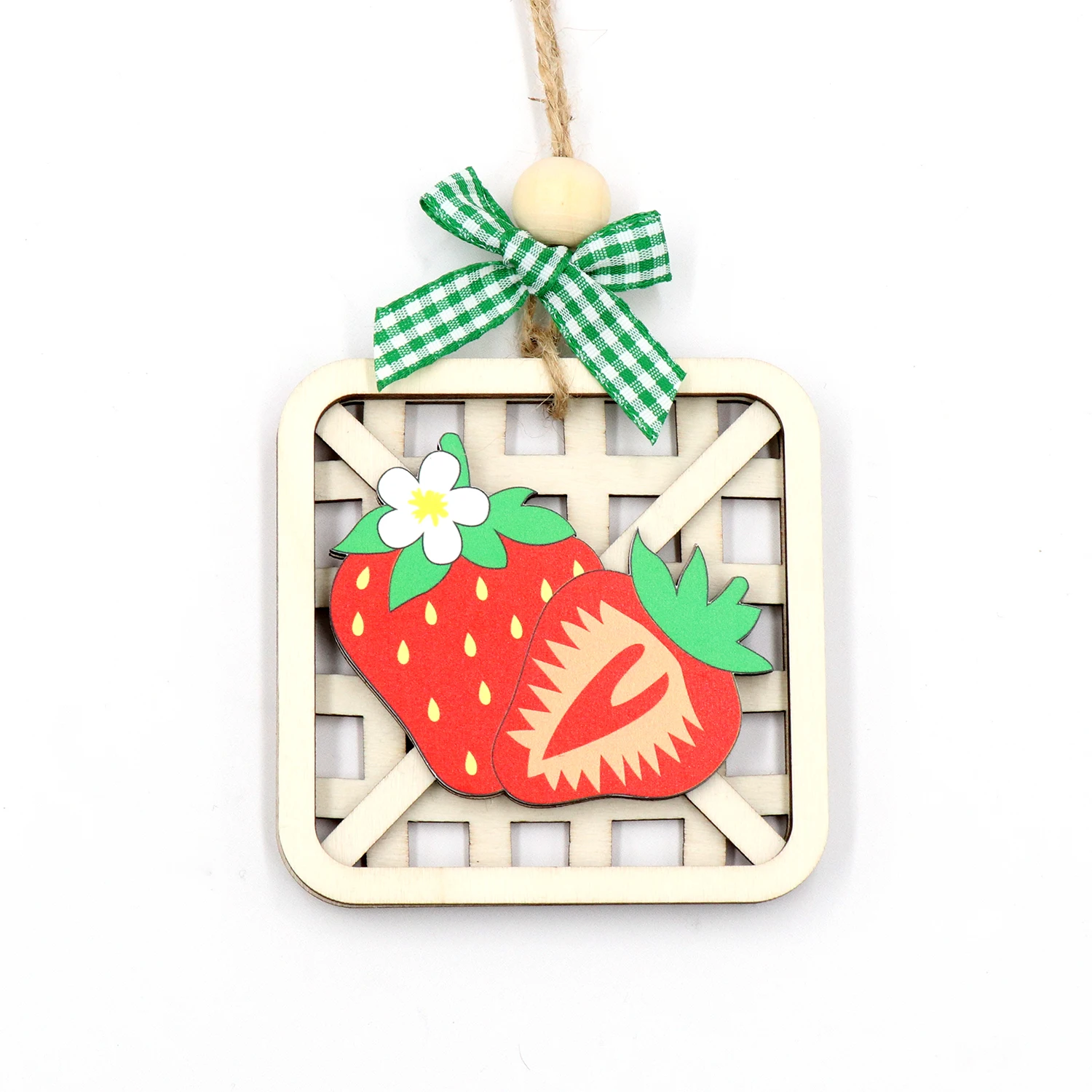 Festivals & Parties Series Lemon Apple & Strawberry Party Decorations including Wooden Pendants & Baskets for Gifts