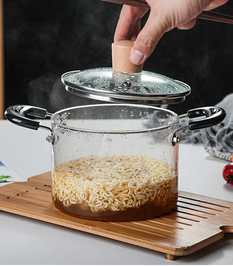 High Borosilicate Glass Cooking Pots In Glass To Cook Glass Pan With Wooden  Handle - Buy High Borosilicate Glass Cooking Pots In Glass To Cook Glass Pan  With Wooden Handle Product on