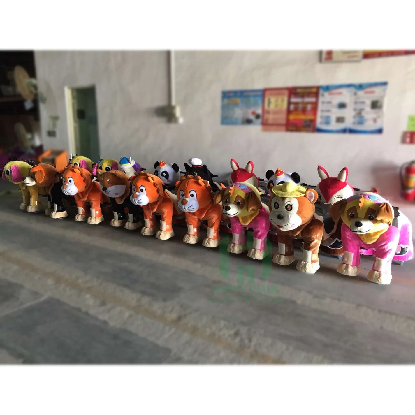 Happy Island Cheap Battery Operated Animal Ride on Zoo Animal Horse Electric Ride on Animal Toys Stuffed Plush Riding Toys