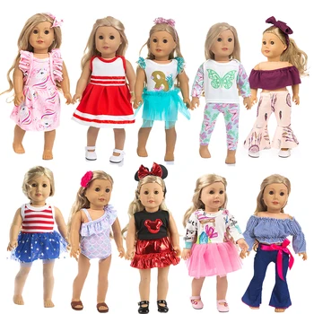 10Piece Style Birthday Gift Doll Clothes American Girl 18 Inch Doll Accessories Clothes For Kids